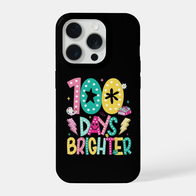Funda Para iPhone Funny 100 Days Brighter School Celebration Teacher (Reverso )