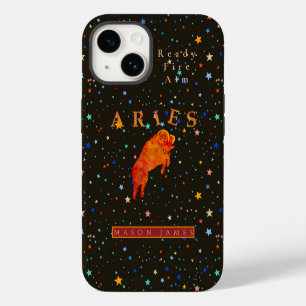 Funda Para iPhone 14 Funny Aries Zodiac Black Red Personalizada