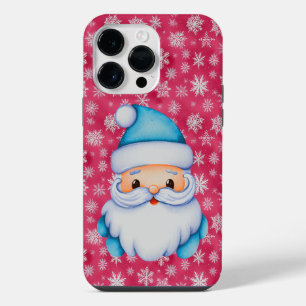 Funda Para iPhone 14 Pro Max Funny Blue Santa