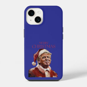 Funda Para iPhone 14 Funny tarjeta de Navidades de Trump Santa Claus