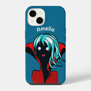 Funda Para iPhone 14 Funny Vampire Chica Cute Gótico Carácter Art Nombr