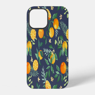 Funda Para iPhone 12 Fusión cítrica: Naranjas con flores tropicales