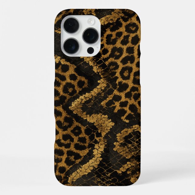 Funda Para iPhone Fusión de estampado Luxe Leopardo-Pitón (Reverso )