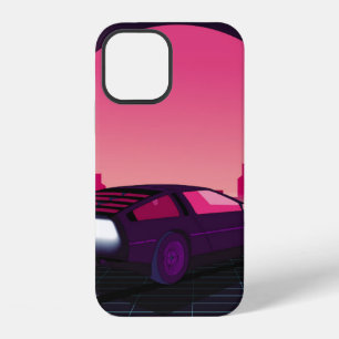 Funda Para iPhone 12 Futuro retro. Fondo de ciencia ficción al estilo d