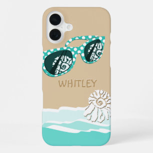 Funda Para iPhone 16 Plus Gafas de sol con lunares adorables de color verde