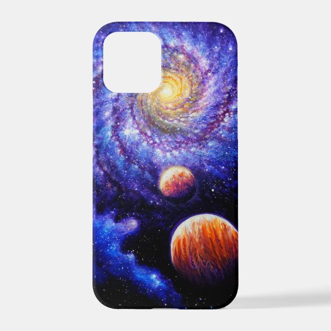Funda Para iPhone Galaxia y planetas (Reverso )