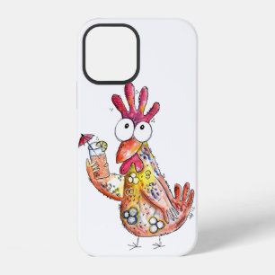 Funda Para iPhone 12 Gallo caprichoso lindo con bebida tropical