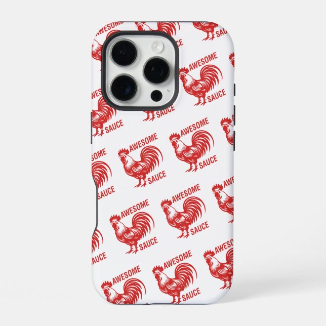 Funda Para iPhone Gallo Divertido Salsa Impresionante (Reverso )