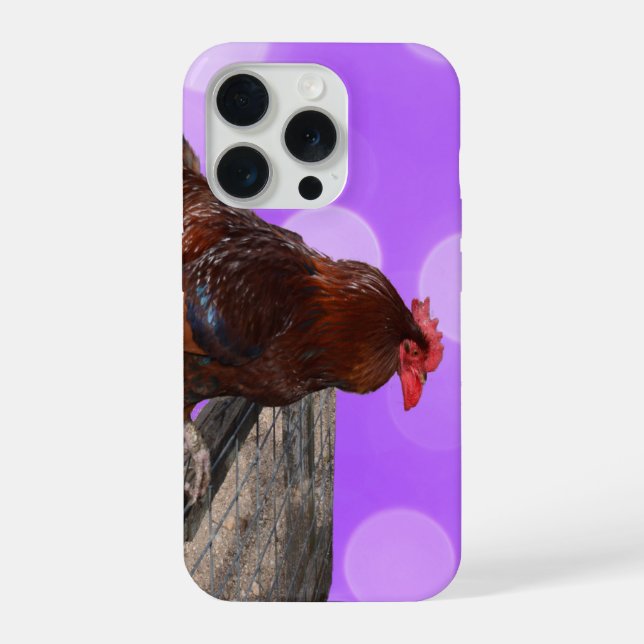 Funda Para iPhone Gallo marrón entrometido, (Reverso )