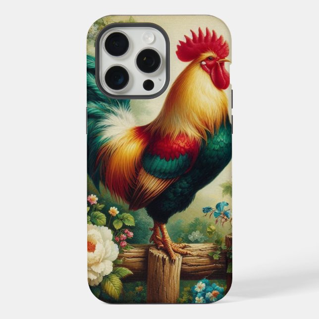 Funda Para iPhone Gallo rústico/vintage lindo (Reverso )