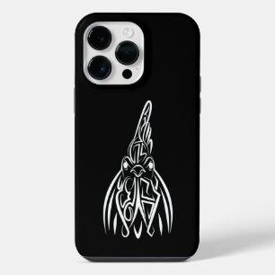 Funda Para iPhone 14 Pro Max Gallo Tribal Blanco y Negro