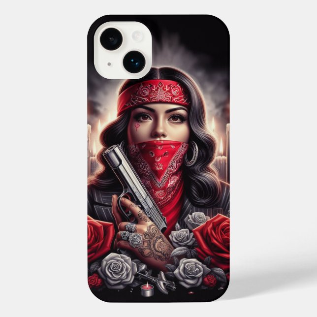 Funda Para iPhone Gangster Chica Hip Hop arte chicano gráfico (Reverso )