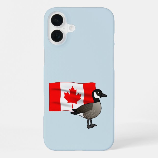 Funda Para iPhone Ganso Canadiense y Bandera (Reverso )