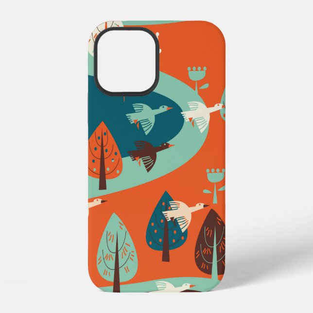 Funda Para iPhone gansos y bosque (Reverso )
