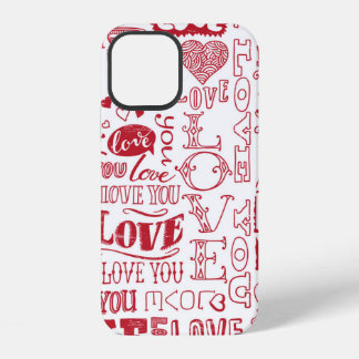 Funda Para iPhone 12 garabatos de amor dibujados a mano