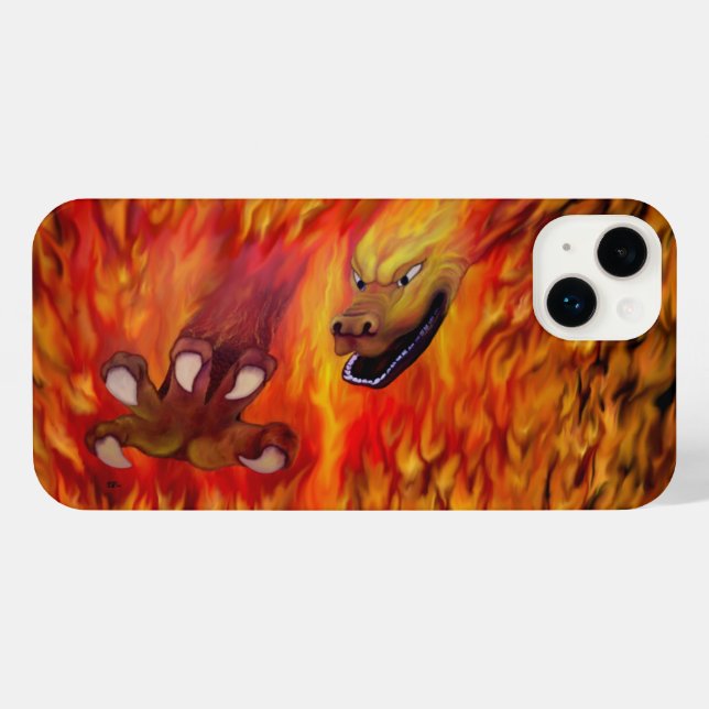 Funda Para iPhone Garfa de Dragón Rojo (Reverso Horizontal)