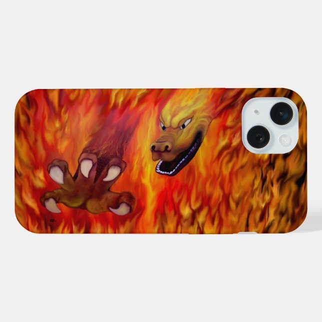 Funda Para iPhone Garfa del Dragón Rojo (Reverso Horizontal)