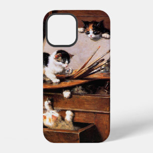 Funda Para iPhone 12 Gata madre y gatitos en la mesa