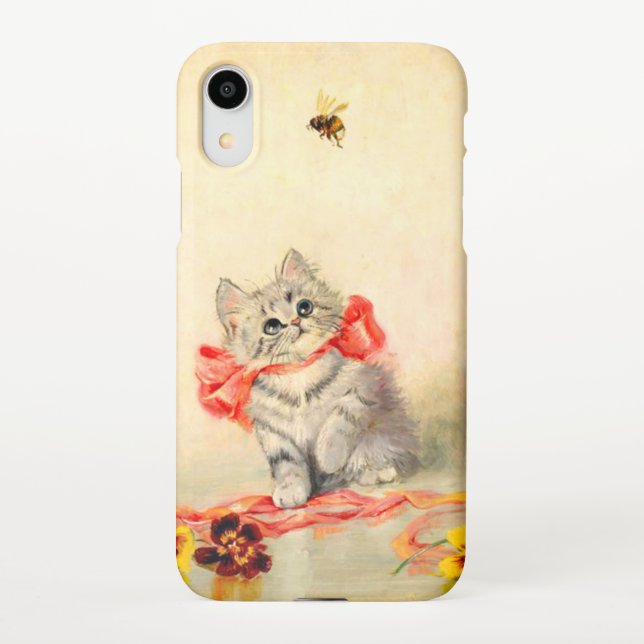 Funda Para iPhone Gatito con cinta roja (Reverso)