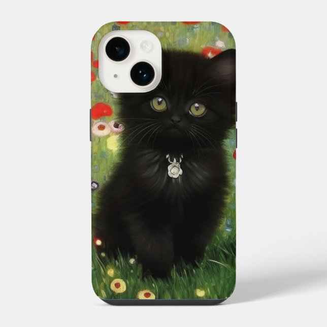 Funda Para iPhone Gatito de Gustav Klimt (Reverso )