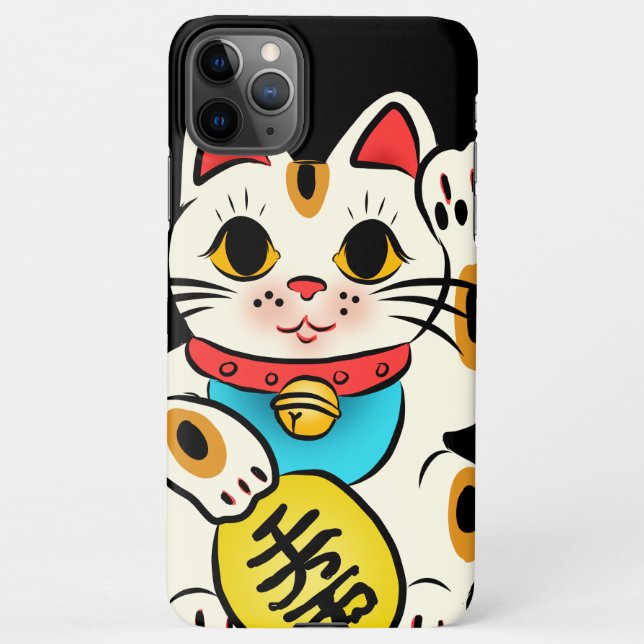 Funda Para iPhone gatito de suerte japonés (Reverso)