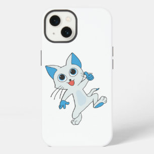 GATITO SALTADORIN CUTE DE COLOR CIAN CLARO CON OJO