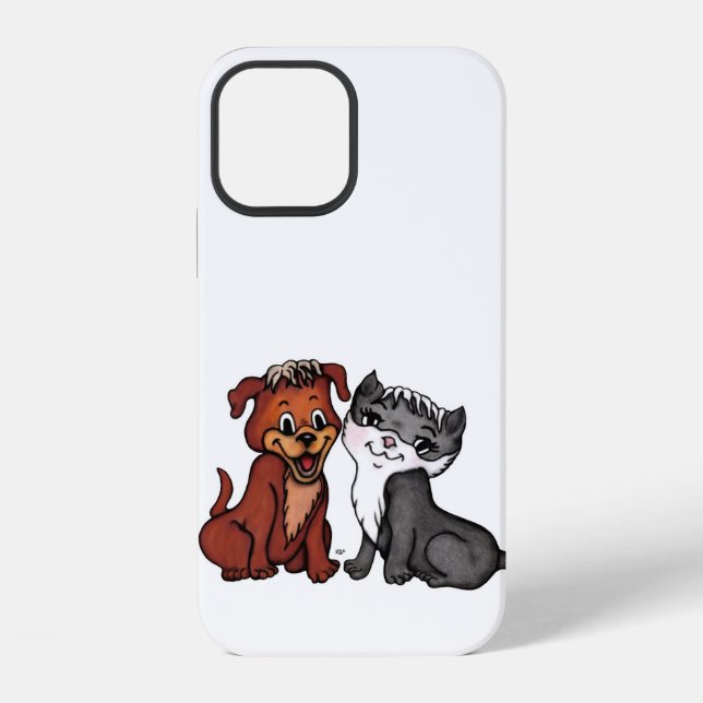 Funda Para iPhone Gatito y Cachorro (Reverso )
