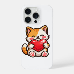 Gato Adorable Corazón – Gato Kawaii Abrazando Cora