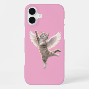 Funda Para iPhone 16 Plus Gato Ángel Bailarín con Alas