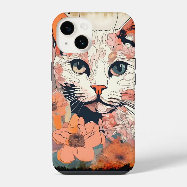 Funda Para iPhone Gato Artístico (Reverso )