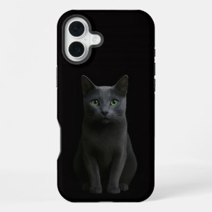 Funda Para iPhone 16 Plus Gato Azul Ruso Black 4 Luxe iPhone 16 Plus