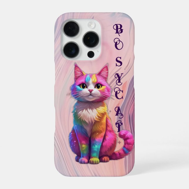 Funda Para iPhone gato caprichoso (Reverso)