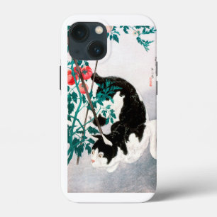 Funda Para iPhone 13 Mini Gato con planta de tomate (1931) por Hiroaki Takah
