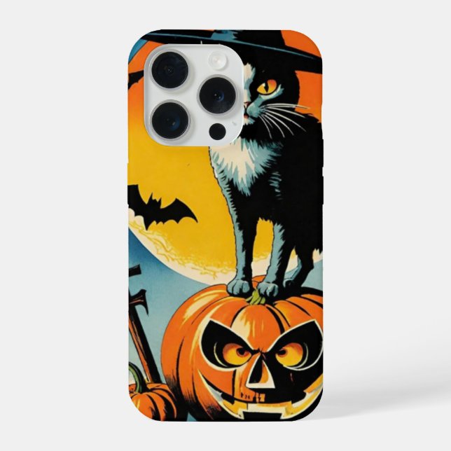 Funda Para iPhone gato de halloween (Reverso )