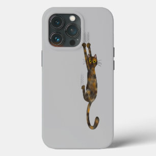 Funda Para iPhone 13 Pro Gato de la concha de tortuga colgando Funny Tort