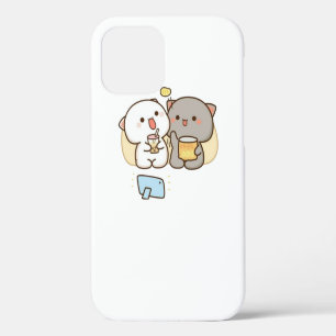 Funda Para iPhone 12 Gato de melocotón de mochi lindo