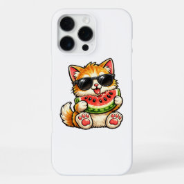 Funda Para iPhone 16 Pro Max Gato de sandía genial