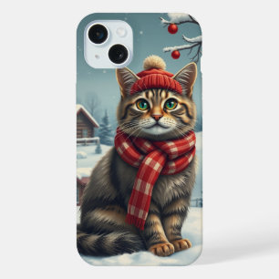 Gato de Tabby con atuendo y Gorra de invierno prec