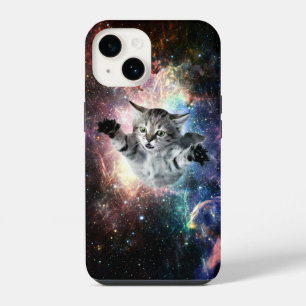 Funda Para iPhone 14 Gato divertido en el espacio