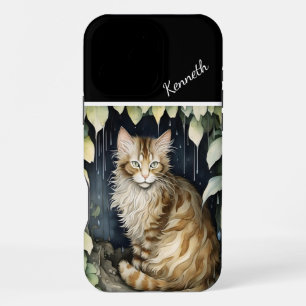 Funda Para iPhone 16 Pro Max Gato en la lluvia