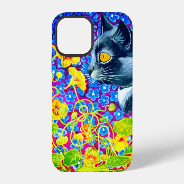 Funda Para iPhone Gato entre flores (Reverso )