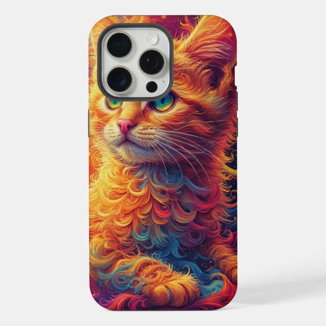Funda Para iPhone Gato fractal (Reverso )