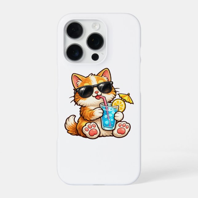 Funda Para iPhone Gato fresco de verano (Reverso)