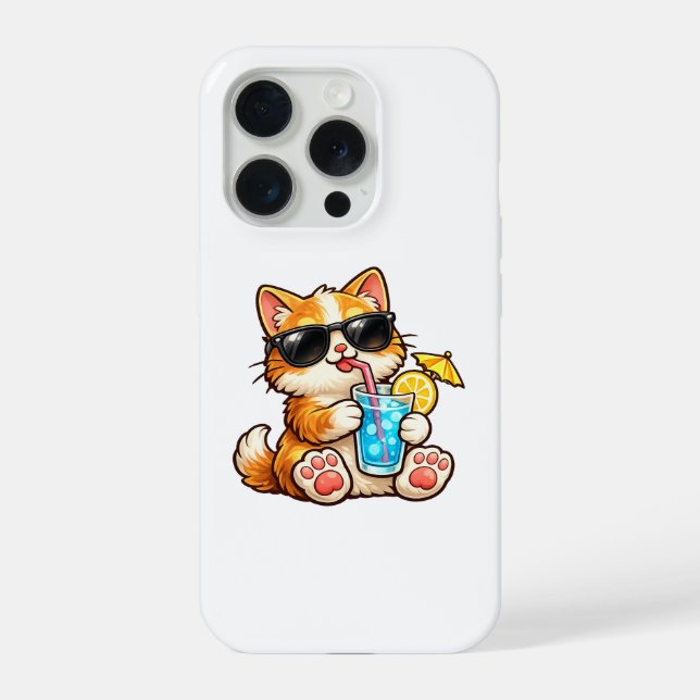 Funda Para iPhone Gato fresco de verano (Reverso )