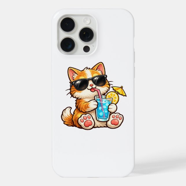 Funda Para iPhone Gato fresco de verano (Reverso )