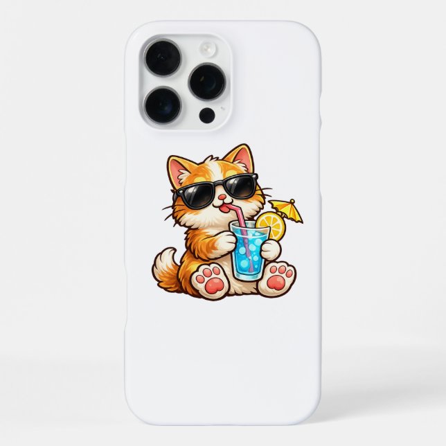 Funda Para iPhone Gato fresco de verano (Reverso )