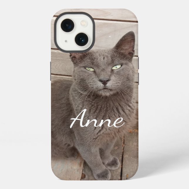 Funda Para iPhone Gato gris (Reverso )