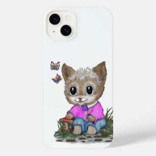 Funda Para iPhone 14 Plus Gato Kitty y mariposa