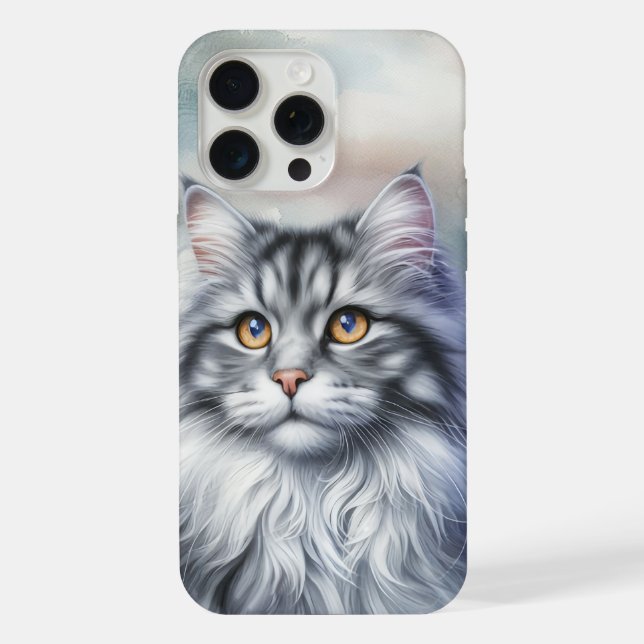 Funda Para iPhone Gato lleno de gracia en acuarela (Reverso )