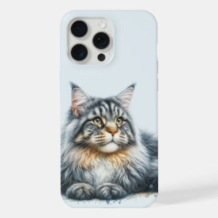 Gato Maine Coon en Acuarela